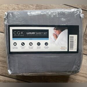 CGK Unlimited, Dark Gray King Size Sheets, NEW IN PACKAGE